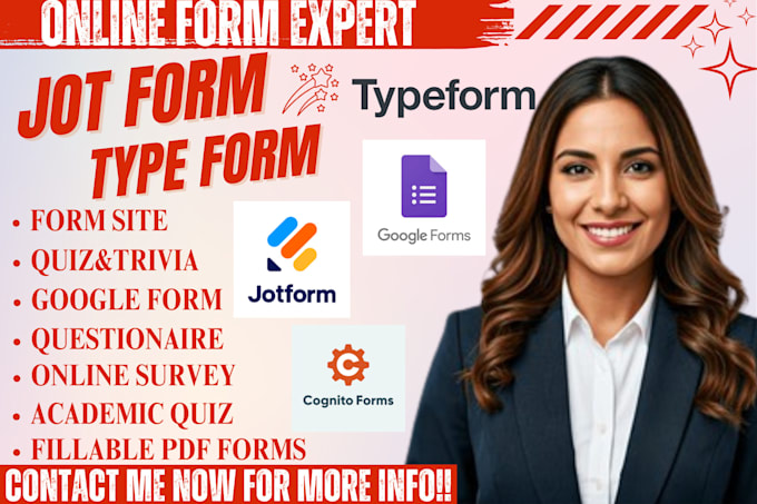 Gig Preview - Create google forms, typeform with jotform surveys, questionnaire and customized