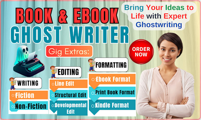 Gig Preview - Ghostwrite 30k words ebook as a ghost book writer, self publishing ebook writer