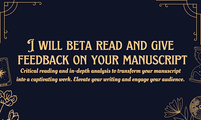 Gig Preview - Beta read and give feedback on your manuscript