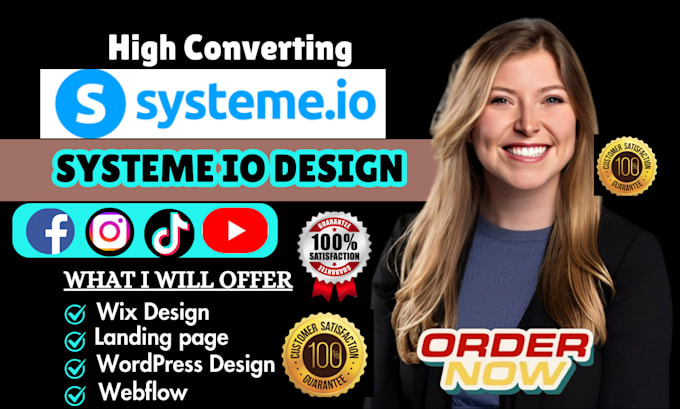 Gig Preview - Build systeme io sales funnel and systeme io landing page design