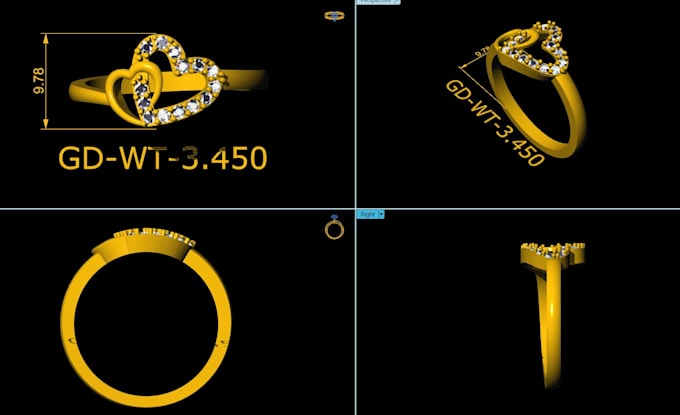 Gig Preview - Create a modern 3d cad jewelry design and render it