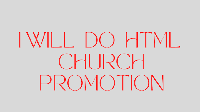 Gig Preview - Do html church promotion