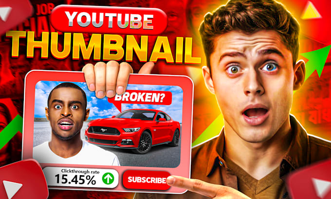 Gig Preview - Create eye catching amazing clickbait youtube thumbnail