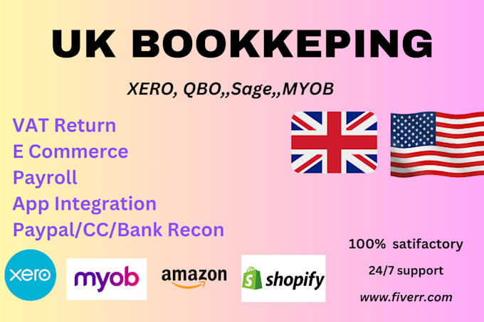 Gig Preview - Do uk US eu esp bookkeeping, vat return in quickbooks, xero, sage