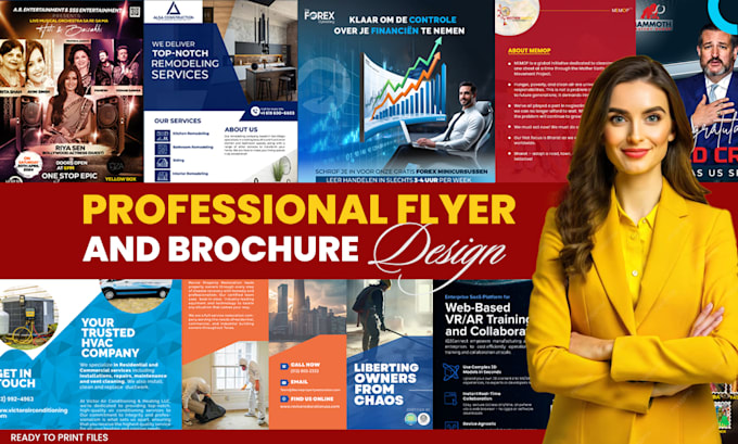 Bestseller - design trifold, bifold brochure, flyer, poster, leaflet, banner and catalog