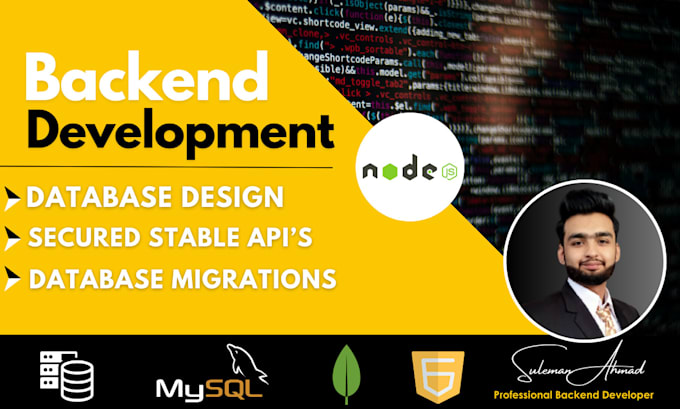 Gig Preview - Develop backend for your web application and mobile apps, node js developer