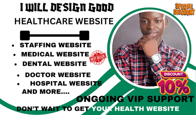 Gig Preview - Make healthcare medical website dental therapy clinic staffing agency website