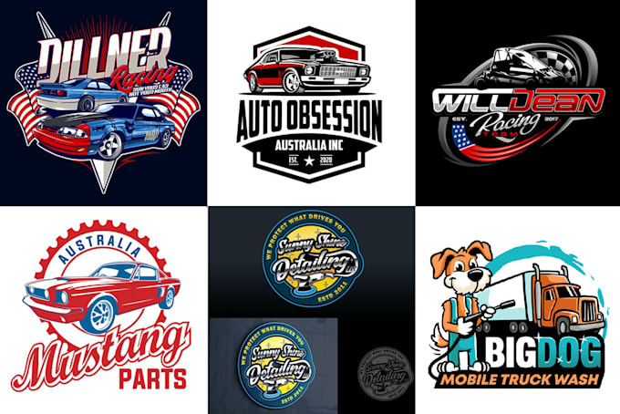 Gig Preview - Do outstanding automotive, classic car, auto detailing, car wash logo design