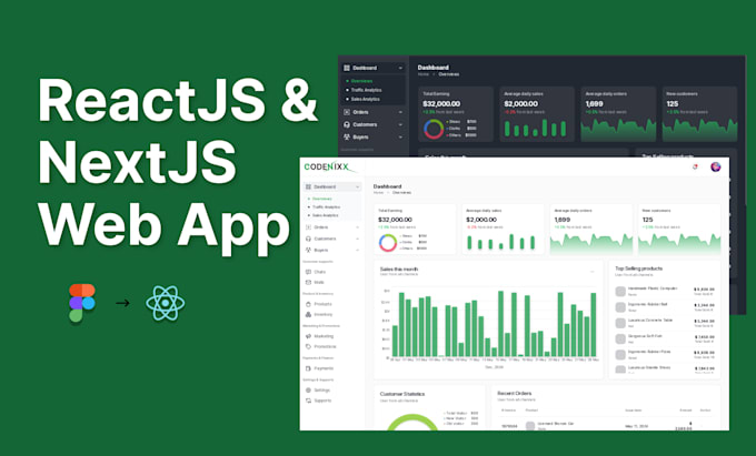 Bestseller - build reactjs and nextjs dashboard website for your business