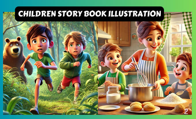 Gig Preview - Do kids illustration kid book story illustration children storybook illustration