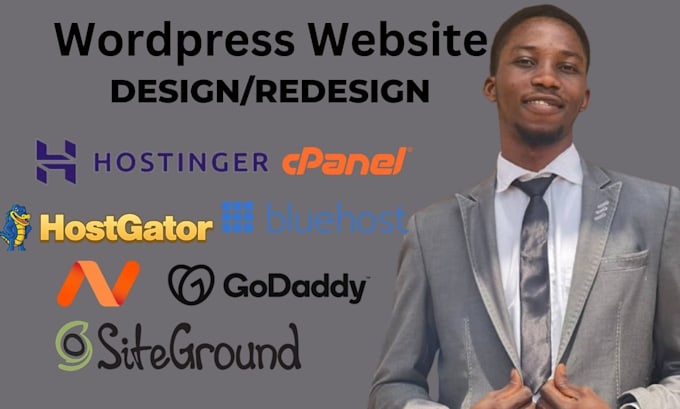 Gig Preview - Design wordpress website on hostinger website bluehost strato website namecheap