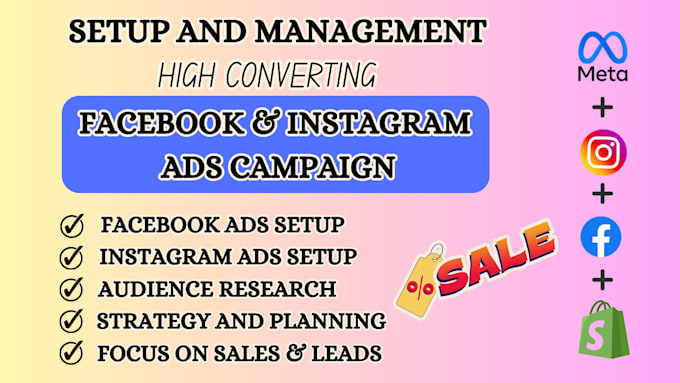 Bestseller - setup, manage meta ads facebook ads campaign instagram ads fb advertising