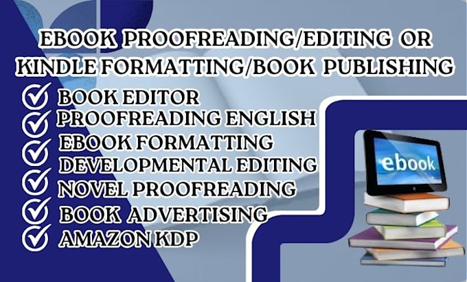 Gig Preview - Edit, proofread, and format your book or ebook for amazon kindle and KDP