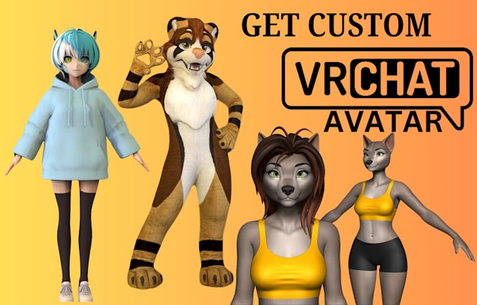 Gig Preview - Make custom vrchat furry avatar 3d nsfw fursona model vrc vtuber ,vr avatar