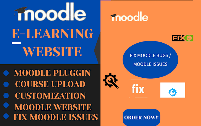 Gig Preview - Develop moodle elearning website customize moodle plugins for online course