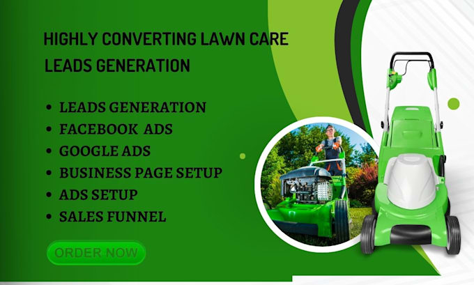 Gig Preview - Lawn care leads landscaping leads lawn care website lawn care landing page