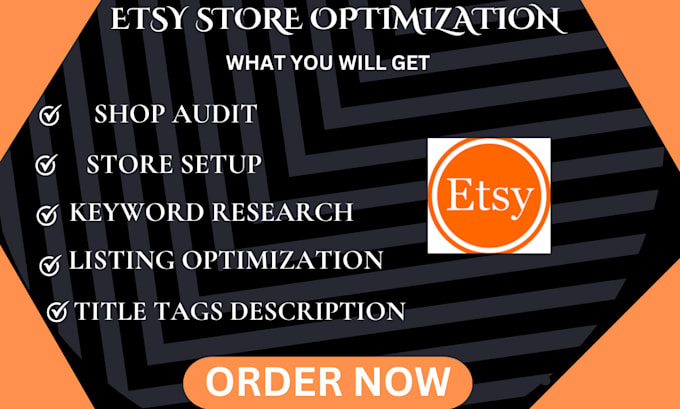 Gig Preview - Optimize etsy seo etsy store setup etsy sales