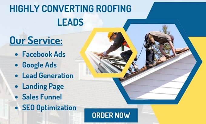 Gig Preview - Roofing leads construction lead generation roofing website business leads