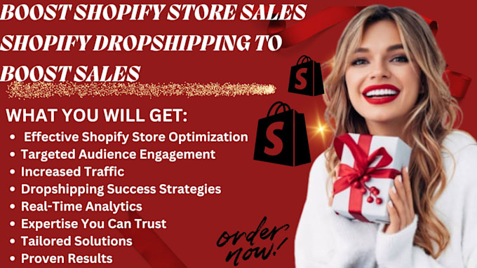 Gig Preview - Boost shopify store sales, shopify dropshipping and website promotion