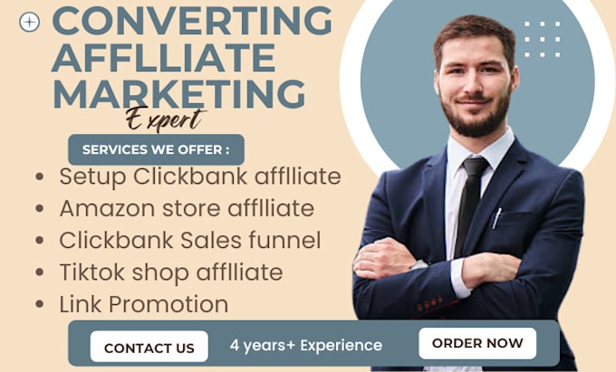 Gig Preview - Setup usa uk clickbank affiliate sales funnel amazon store tiktok shop affiliate