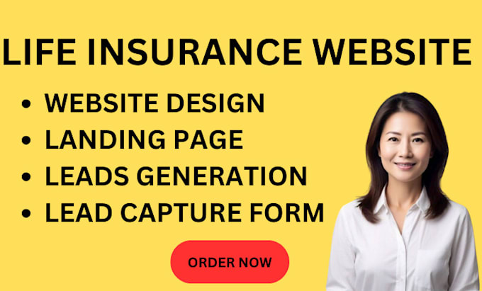 Gig Preview - Life insurance website life insurance leads life insurance landing page