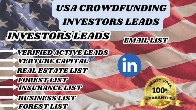 Gig Preview - Crowdfunding angel investors  leads venture capital verified leads business lead