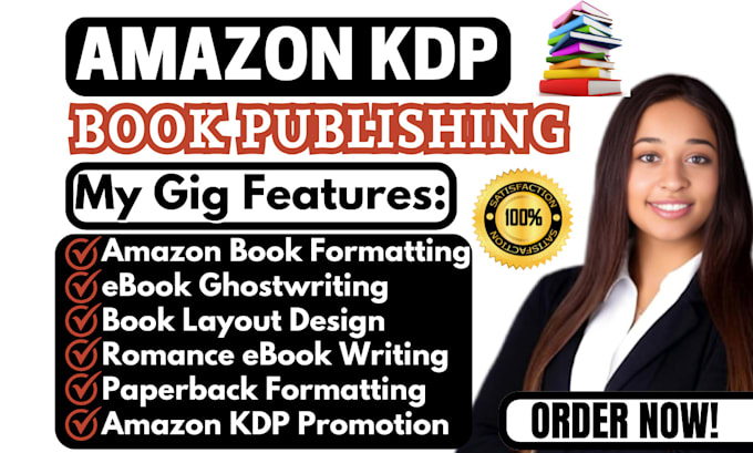 Gig Preview - Do amazon kdp book publishing book formatting ebook ghostwriter