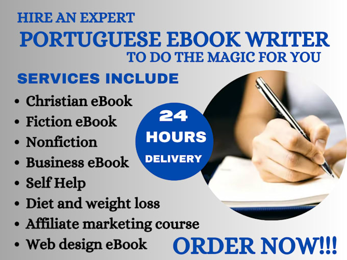 Gig Preview - Ghostwrite your book or ebook in english or portuguese in 24 hours