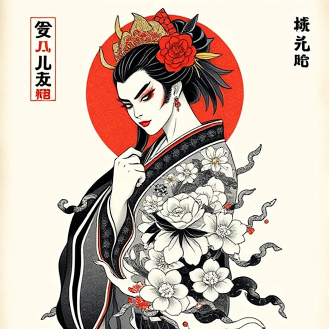 Gig Preview - Create japanese traditional tattoo design for you