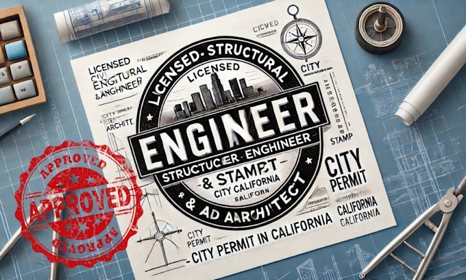 Bestseller - licensed civil, structural engineer, architect stamp, city permit in california