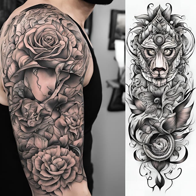 Gig Preview - Create a tattoo design of tattoo sleeve