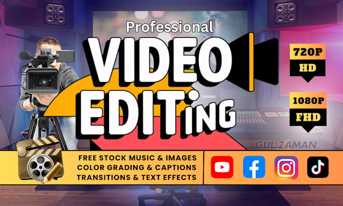 Gig Preview - Do video editing with thumbnail design and free youtube SEO