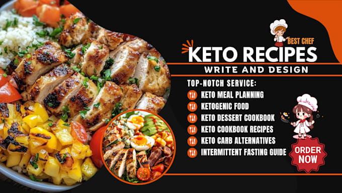 Gig Preview - Write and design keto recipes, keto diet, recipe book, weight loss