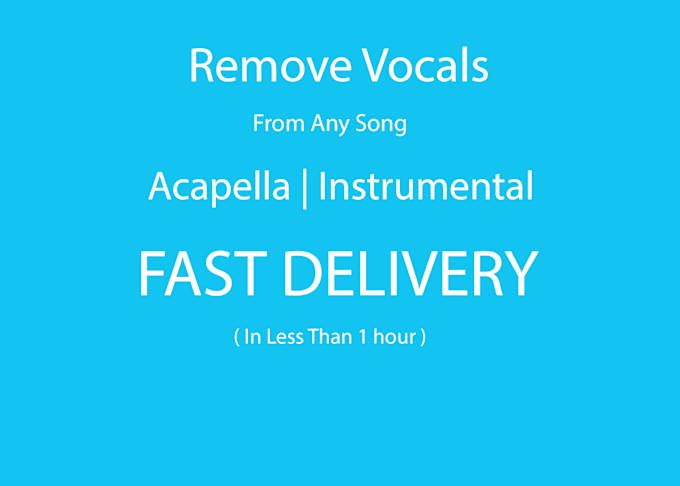 Bestseller - remove or isolate vocal from any song in less than 1 hour