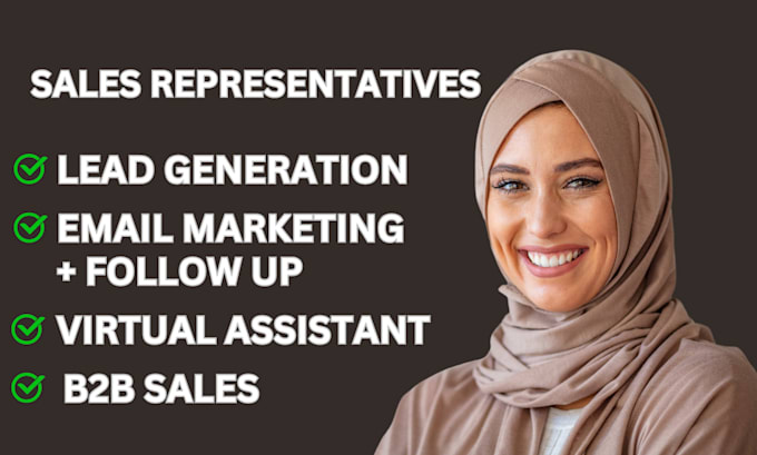 Gig Preview - Do sales representative sales rep online sales lead generation b2b sales closer