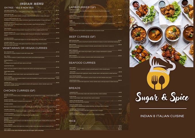 Gig Preview - Create custom logo, menus, flyers etc for your food business