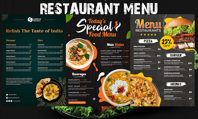 Gig Preview - Design stunning food menus, restaurant menu card, and digital menus