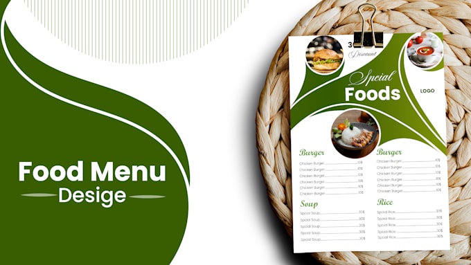 Gig Preview - Do a cafe screen restaurant menu and digital menu board food card design