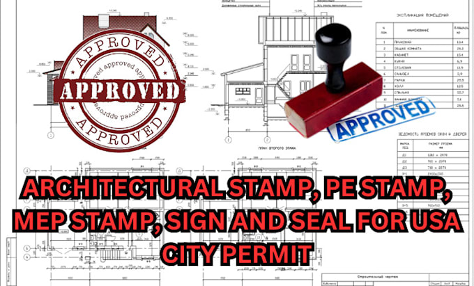 Gig Preview - Do architectural stamp, pe stamp, mep stamp, sign and seal for USA city permit