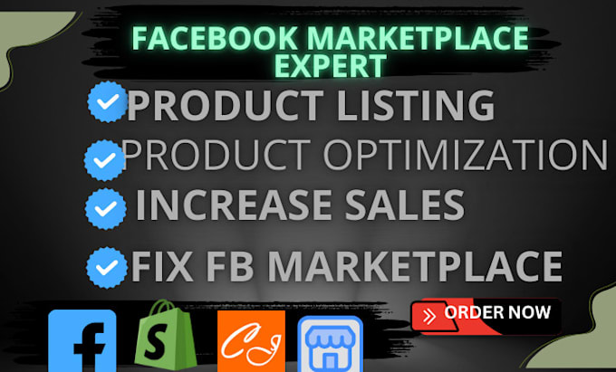 Gig Preview - Do product listing, product upload, facebook market place, shopify esty ebay