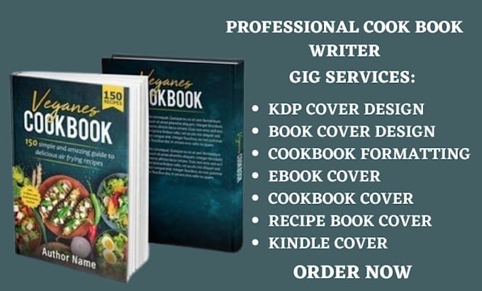 Gig Preview - Design cookbook cover, recipe book cover design paperback cover, kdp book cover