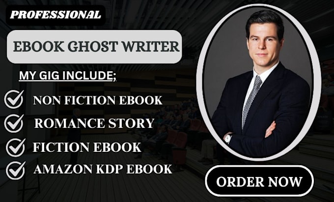 Gig Preview - Be your book writer, amazon kindle romance ghostwriter, nonfiction ebook writer