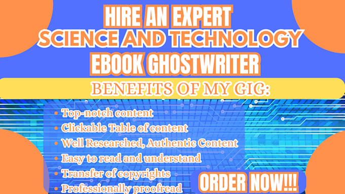 Gig Preview - Write 30k words technology ebook science cyber security ebook ghostwriter