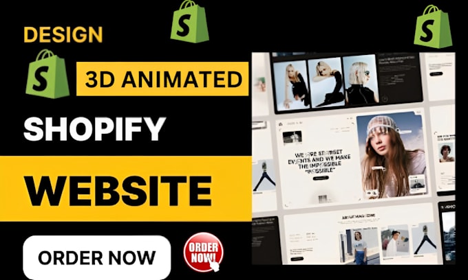 Gig Preview - 3d animated shopify website redesign  shopify  ecommerce website shrine protheme