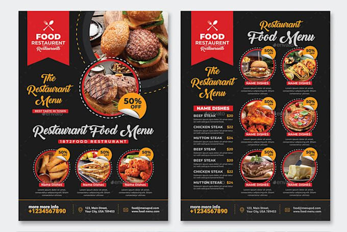 Gig Preview - Do food menu design,food flyers,restuarant menu design