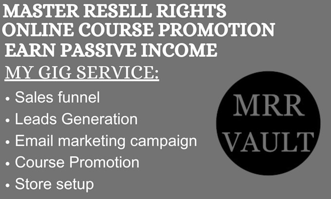 Gig Preview - Boost master resell right courses with email marketing, campaign, sales funnel