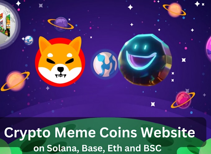 Gig Preview - Crypto meme coin, website on solana base ethereum bsc and dex screener