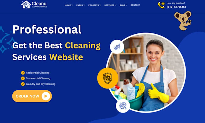 Gig Preview - Build booking koala website,booking koala,house cleaning service website