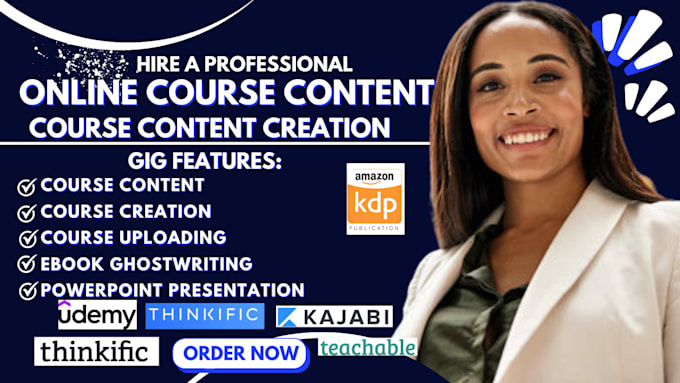 Gig Preview - Write online course creation training manual course curriculum course content pp