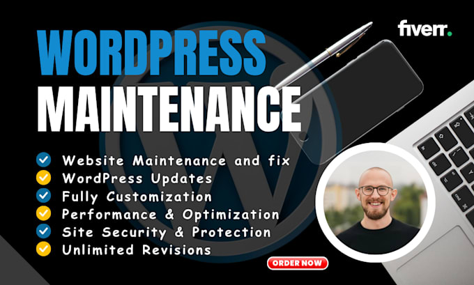 Gig Preview - Provide wordpress website maintenance, support update for your wordpress website